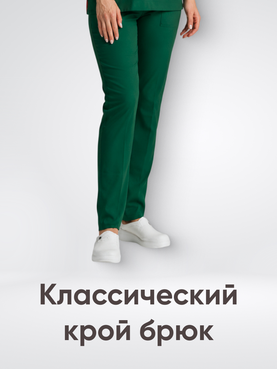 Костюм Dr.Greys с вышивкой стрейч темно-зеленый XXS